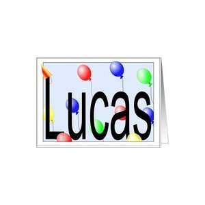    Lucass Birthday Invitation, Party Balloons Card: Toys & Games