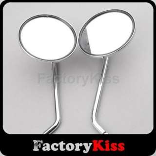 8mm Chrome Motorcycle Round Rear View Side Mirrors #463  