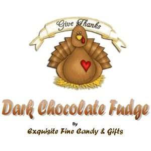 Custom Labeled Gift Give Thanks Thanksgiving Dark Chocolate Fudge