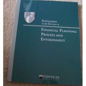   Edition of Financial Planning Process and Environment SS300 2 Books