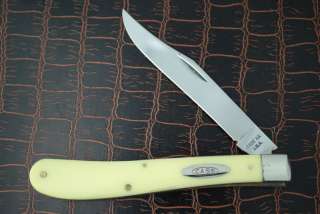 CASE XX USA 1965 69 YELLOW SLIMLINE TRAPPER KNIFE CLIP  
