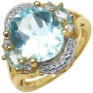  14K Gold Plated 5.50 ct. t.w. Blue Topaz and White Topaz 