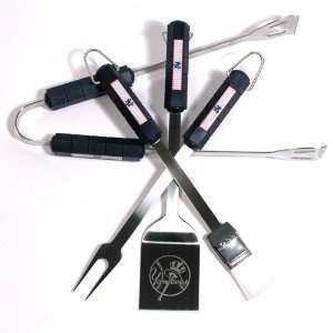 New York Yankees Mlb 4 Piece Barbque Set By Motorhead Products:  