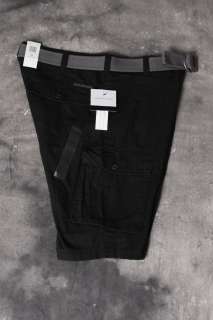 NEW Calvin Klein Jeans Mens Cargo Short Black Gray Belt  