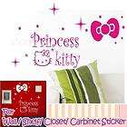   Kitty princess with big bow and stars wall sticker home decor yy5