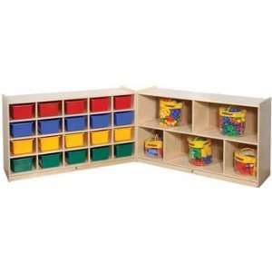   Tray, 30 High Mobile Fold & Lock Cubby with Storage: Office Products