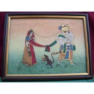 Lord Ganesha, Rat & Lady in Marriage Ceremony, Painting