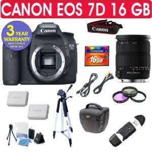  Canon EOS 7D + Sigma 18 200mm OS Lens + 16 GB Memory 