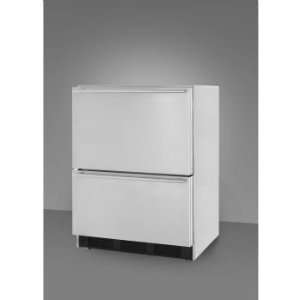 cu.ft. 24 Double Drawer Refrigerator with Fan Cooled Compressor 