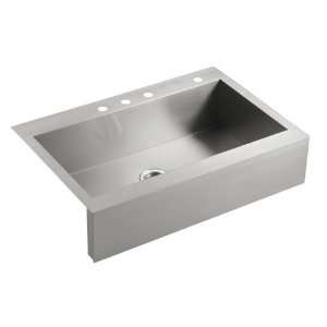  Kohler K 3942 1 NA Single Hole Stainless Steel Sink with Shortened 