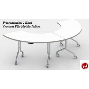   Modular Mobile Flip Top Conference Training Table: Office Products