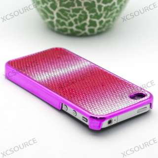 RHINESTONE BLING HARD SKIN CASE COVER FOR APPLE IPHONE 4G 4S PINK 
