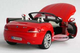 New BMW Z4 Open 1:24 Alloy Diecast Model Car With Box Red B091b  