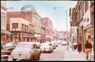 FITCHBURG MA Main Street Delisle Paints Great Vtg 1950s Cars Postcard 