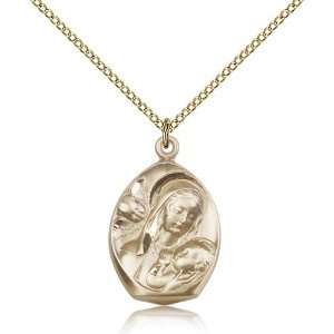  Gold Filled Madonna & Child Pendant Jewelry