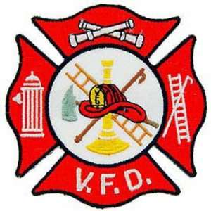 Volunteer Fire Department Logo Patch Red & White 3 Patio 
