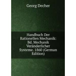   VerÃ¤nderlicher Systeme. 1860 (German Edition) Georg Decher Books