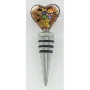   Heart Wine Bottle Glass Stopper Contemporary Art