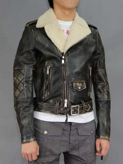 DSQUARED 11AW NWT RUNWAY HORSE LEATHER BIKER JACKET  