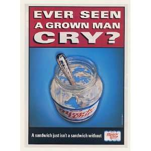   Man Cry Kraft Miracle Whip Empty Jar Print Ad (45844)