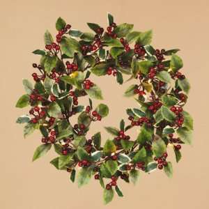   Holly Pre Lit Warm White LED Battery Operated Wreath