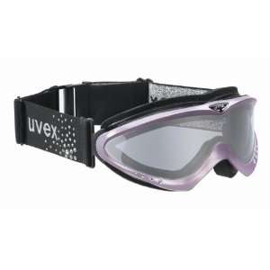 UVEX Corus Crystal Womens Ski Goggle,Pink Metallic Frame with Double 