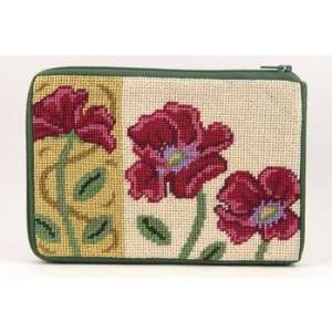  Cosmetic Purse   Red Poppies   Needlepoint Kit Arts 