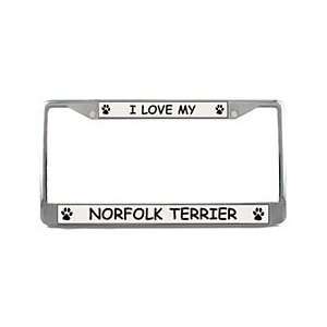  Norfolk Terrier License Plate Frame (Chrome): Patio, Lawn 