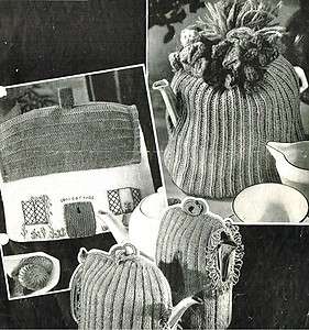 Vintage knitting pattern  cosy cottage tea cosy, cozy, & 3 other 