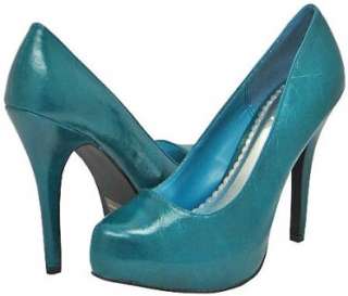  Qupid System 04 Teal Crinkle Pat Women Pump: Shoes