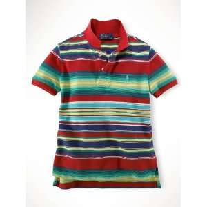 Ralph Lauren Toddler Boy Polo Pony Mesh Stripe Shirt, Size 4 4T