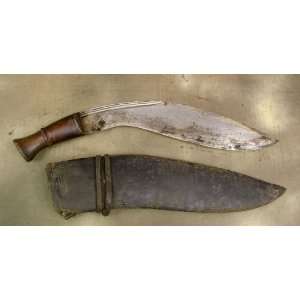  Kukri Long Leaf Gurkha Fighting Knife w/ Soft Leather 