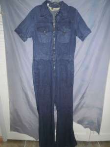 Vtg Denim jean jumpsuit one piece coverall Wild oats wildoats 70s 