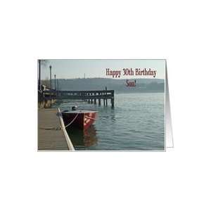  Fishing Boat 30th Son Birthday Card Card: Toys & Games