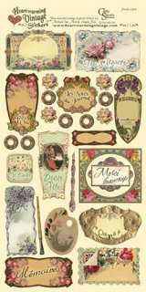 FRENCH LABELS Crafty Secrets Vintage Die Cut Outs Stickers Card Making 