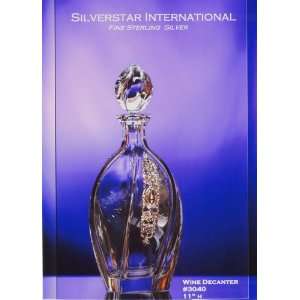    Exquisite Crystal Sterling Silver Wine Decanter