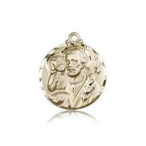 14kt Gold St. Saint Joseph Medal 1 1/8 x 7/8 Inches 4141KT No Chain 