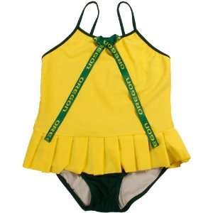   Girls Cheerleader in Training Bathing Suit   Yellow: Sports & Outdoors