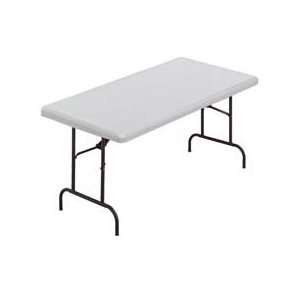 outdoors yet is 30 percent lighter than standard folding tables. Table 