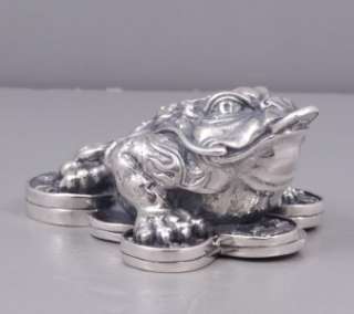 LUCKY FORTUNE CHINISE MONEY FROG 925 STERLING SILVER  