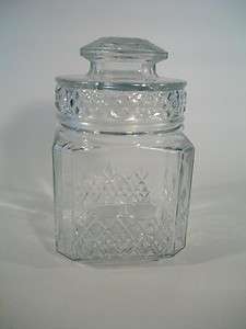 Koezes Glass Canister Jar Cubed Pattern with Lid Seal  