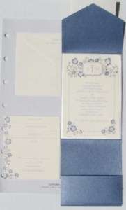 SAPPHIRE SHIMMER Blue NAVY Pocket Wedding Invitations  