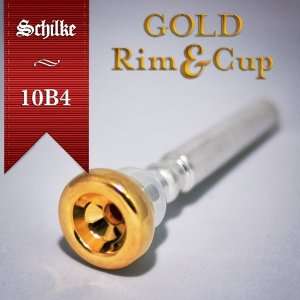  Schilke 10B4 Trumpet Mouthpiece 24k Gold Rim & Cup 