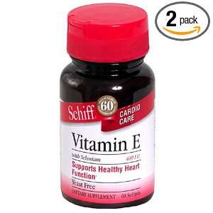 Schiff Vitamin E with Selenium, 400 IU, Softgels, 60 softgels (Pack 
