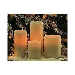   Flameless Set of 4 White Unscented Christmas Candles: Home & Kitchen