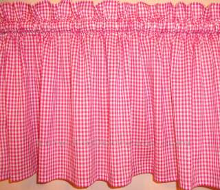 New PINK and WHITE VALANCE check Gingham custom  