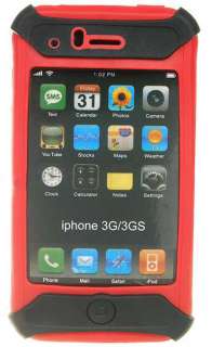 Rotatable Rubber Case for iPhone 3G/3GS (Red/Black)  