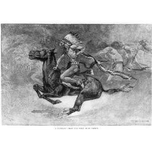  Fantasy from the Pony War Dance,Indians,1891,horseback 