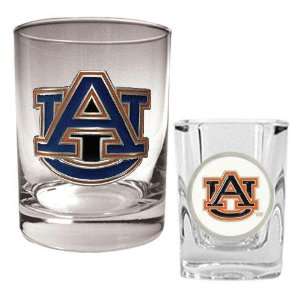  Auburn Tigers NCAA Rocks Glass And Shot Glass Set: Sports 