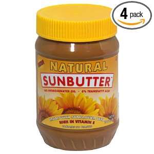 SunGold Foods Sunbutter, Natural, 16 Ounce Container (Pack of 4 